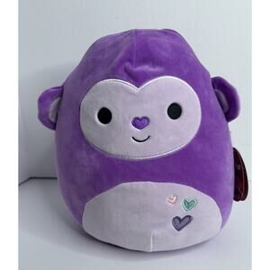 Squishmallows 2024 Valentines Hartman the Purple Monkey 11”
